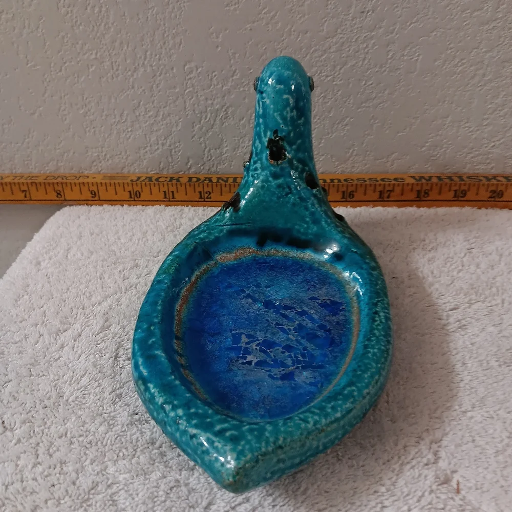 Ceramic Blue Bird Feeder
